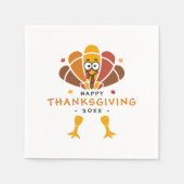 Happy Thanksgiving Turkey Fall Friendsgiving Party スタンダードカクテルナプキン (正面)
