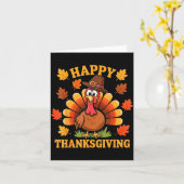 Happy Thanksgiving Turkey Family Dinner Thanksgivi カード (黄色い花)