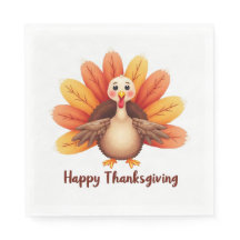 Happy Thanksgiving Turkey Napkins