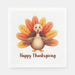 Happy Thanksgiving Turkey Napkins スタンダードランチョンナプキン