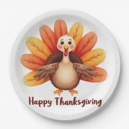 Happy Thanksgiving Turkey Paper Plates ペーパープレート