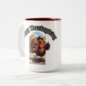 Happy Thanksgiving Turkey Parade ツートーンマグカップ (正面左)