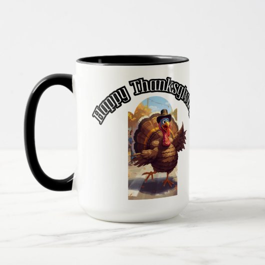 Happy Thanksgiving Turkey Parade マグカップ (左)