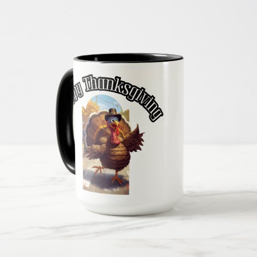 Happy Thanksgiving Turkey Parade マグカップ (正面左)
