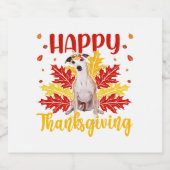 Happy Thanksgiving Turkey | Whippet lover Gift ビールラベル (シングルラベル)