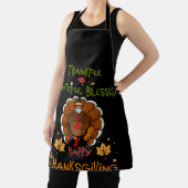 Happy thanksgiving Turkey With A Mask Thankful エプロン (インサイチュ)
