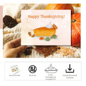 Happy Thanksgiving Watercolor  Pumpkin Pie シーズンカード