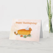 Happy Thanksgiving Watercolor  Pumpkin Pie シーズンカード (正面)