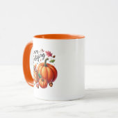 Happy Thanksgiving Wordart Pumpkin Mug マグカップ (正面左)