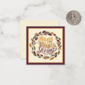 Happy Thanksgiving wreath ノートカード (正面/裏面インサイチュ)
