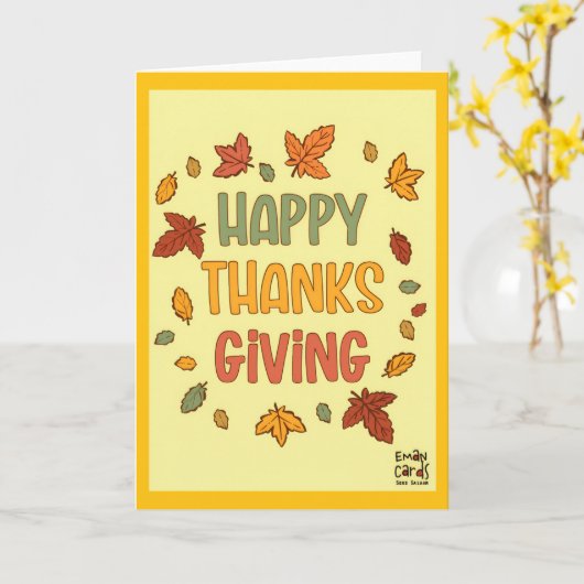 Happy Thanksgiving - Yellow Theme カード (黄色い花)