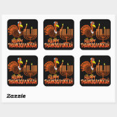 Happy Thanksgivukkahスタンプ スクエアシール (シート)