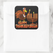 Happy Thanksgivukkahスタンプ スクエアシール (バッグ)