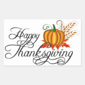Happy Thanskiving - 長方形シール (正面)