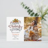 Happy Thanxsgivingフォトカード カード (スタンド正面)