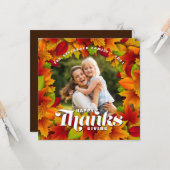 Happy Thanxsgivingフォトグリーティングカード カード (正面/裏面インサイチュ)