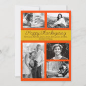 Happy Thanxsgivingフォトコラージュのグリーティングカード 招待状 (正面)
