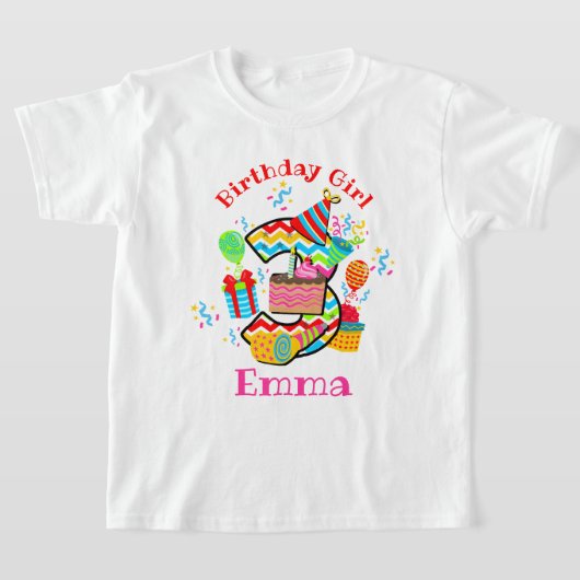 Happy Third誕生日の幼児Tシャツ Tシャツ (レイダウン)