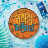 Happy Thoughts Positive Inspirational Quote  ペーパープレート (パーティー)