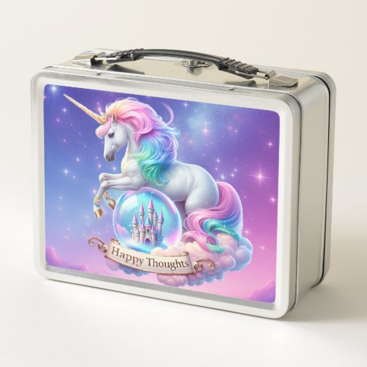 Happy Thoughts Unicorn Castle Metal Lunchbox メタルランチボックス (裏面)
