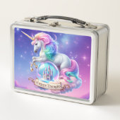 Happy Thoughts Unicorn Castle Metal Lunchbox メタルランチボックス (正面)