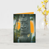 Happy tikiカスタマイズ可能なあらゆる大事な行事カード カード (黄色い花)