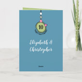 Happy Tin 10th Anniversary 2 photo names blue カード (裏面)