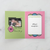 Happy Tin 10th Anniversary 2 photo names blue カード (内部)