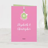 Happy Tin 10th Anniversary 2 photo names pink カード (裏面)