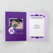 Happy Tin 10th Anniversary 2 photo names purple カード (内部)