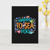 Happy to sea You – かわいい夏のプリン カード (黄色い花)