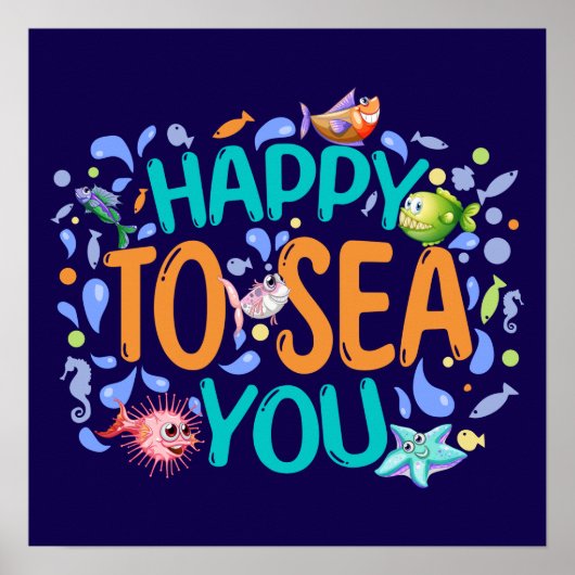 Happy to sea You – かわいい夏のプリン ポスター (正面)