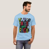 Happy To See Your Face かわいいグルービーなタイポグラフィ Tシャツ (正面フル)