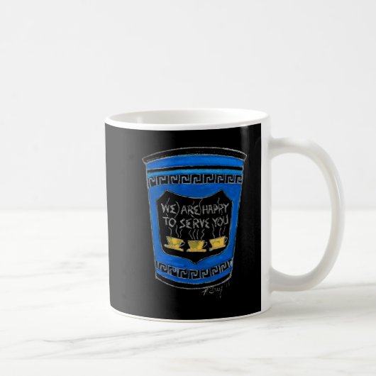 Happy To Serve You Nyc Blue Greek Deli Coffee Cup コーヒーマグカップ (右)