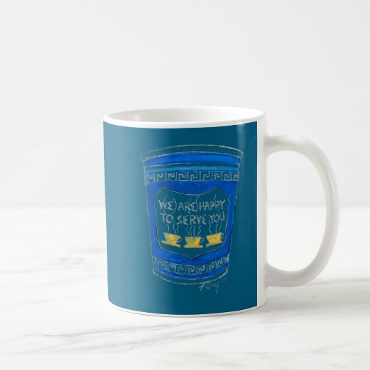 Happy To Serve You Nyc Blue Greek Deli Coffee Cup  コーヒーマグカップ (右)