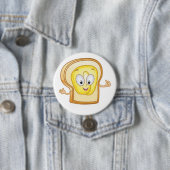 Happy Toast Kawaii Buttered Bread Slice 缶バッジ (インサイチュ)