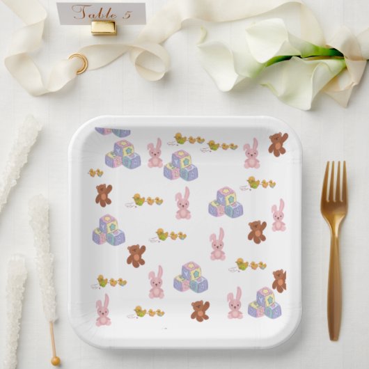 Happy Toddler Birthday  ペーパープレート (ウェディング)