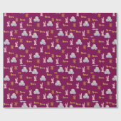 Happy Toddler Birthday wine colored ラッピングペーパー (フラット)