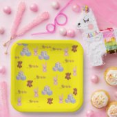 Happy Toddler Birthday yellow ペーパープレート (パーティー)