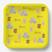 Happy Toddler Birthday yellow ペーパープレート (正面)