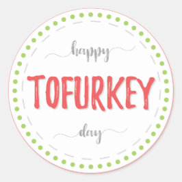 「Happy tofurkey day」ラベル ラウンドシール