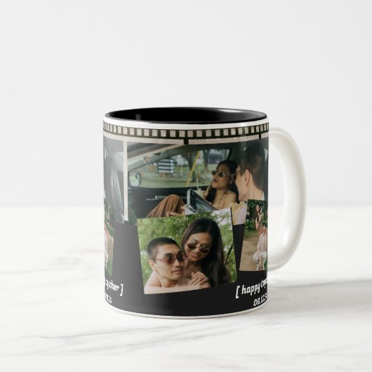 Happy Together – フォトマパーソナライズされたグ(3枚の写真) ツートーンマグカップ (正面右)