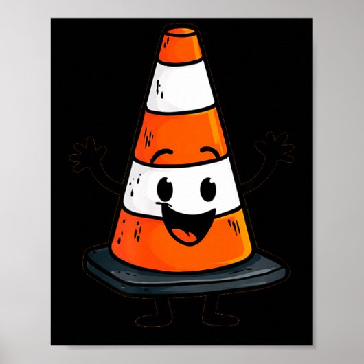 Happy Traffic Cone Look For Man And Woman  ポスター (正面)