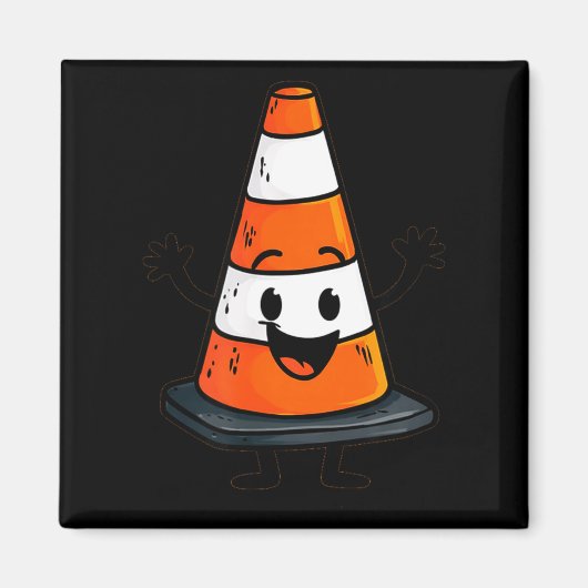 Happy Traffic Cone Look For Man And Woman  マグネット (正面)