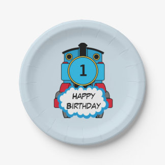 Happy Train boy birthday plate ペーパープレート