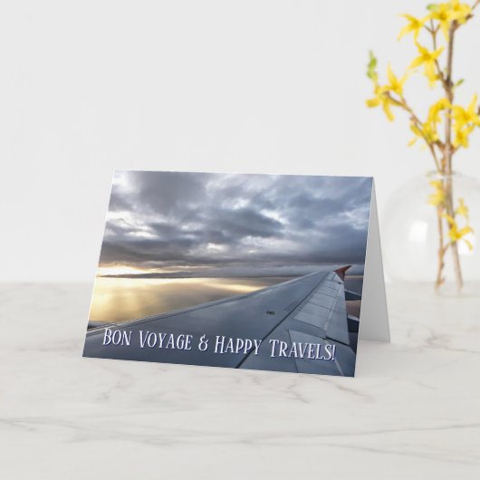 Happy Travelling Bon Voyage カード (黄色い花)