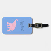 Happy Travels Pink Elephant-Artラゲッジタグ ラゲッジタグ (正面横)