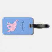 Happy Travels Pink Elephant-Artラゲッジタグ ラゲッジタグ (裏面横)