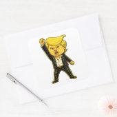 Happy Trump Funny Trump Fight Fight Angry Trump スクエアシール (封筒)