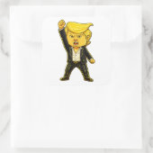 Happy Trump Funny Trump Fight Fight Angry Trump スクエアシール (バッグ)